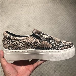 Snakeskin Platform Slip On Sneakers